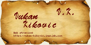 Vukan Kiković vizit kartica